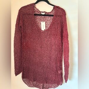 Helmut Lang Burgundy 100% cotton sweater M